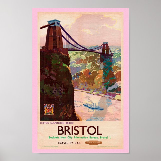 Vintage English Bristol Travel Poster (Framsidan)
