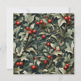Vintage English Holly berry botanical Julkort