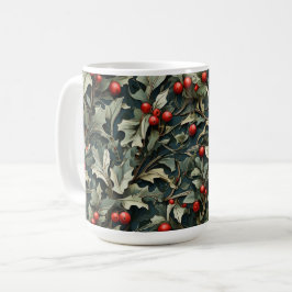 Vintage English Holly berry botanical Kaffemugg