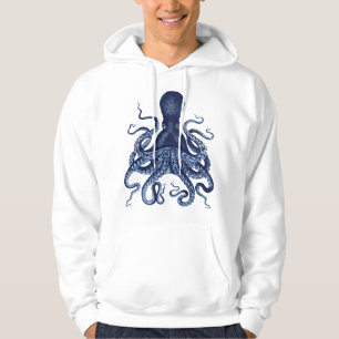 Vintage engrav, Octopus, Kraken, Nautisk Hoodie