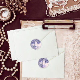 Vintage Engrave of a Benice Womans's Ansikte Runt Klistermärke