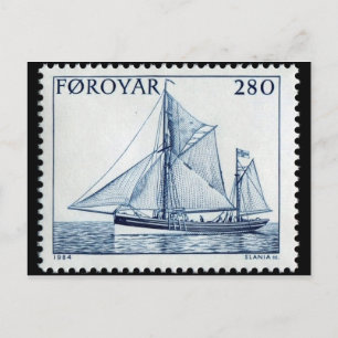 Vintage Engraved Frimärke vycard Vykort