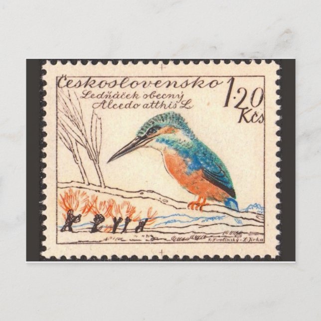 Vintage Engraved Frimärke vycard Vykort (Framsida)