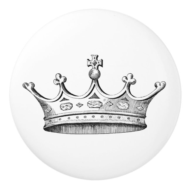 Vintage Engraved Krona Knopp (Framsidan)