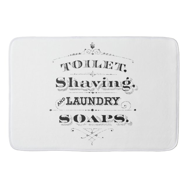 Vintage Engraved Toiletries and Typography Badrumsmatta (Framsidan)