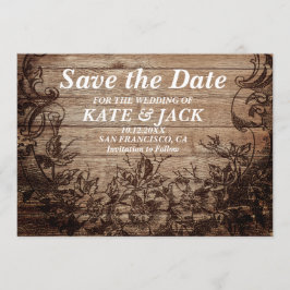 Vintage Engraved Wood | Spara datum Datumet