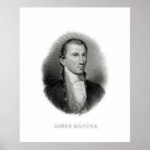 Vintage Engring President James Monroe Poster