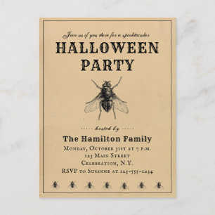 Vintage enkel inbjudan till Halloween fest
