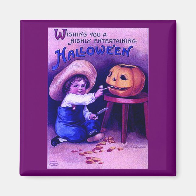 Vintage Entering Halloween Magnet (Framsidan)