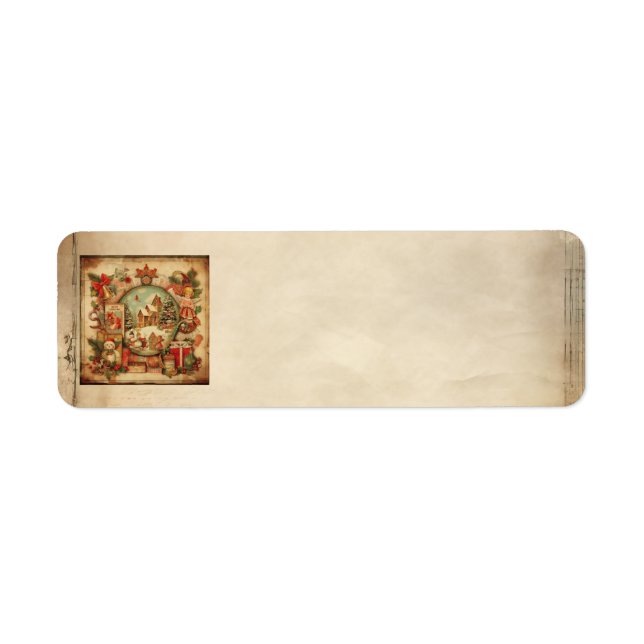 Vintage Ephemera Adressetiketter Returadress Etikett (Framsidan)