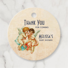 Vintage Ephemera Angel Cherubs Baby Shower Gåvor Etiketter