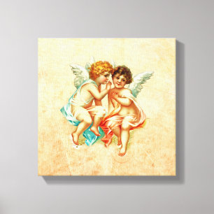 Vintage Ephemera Angel Cherubs Illustration Canvastryck