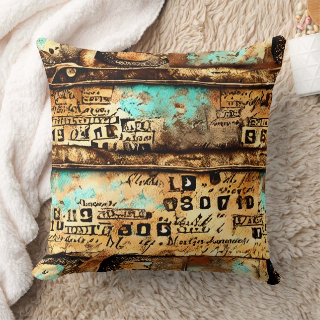 Vintage Ephemera Collage of Old Banknotes Kudde (Filt)