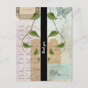Vintage Ephemera Collage Tack Vykort