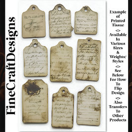 Vintage Ephemera Distress Märkre AJ0 Decoupage