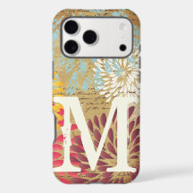Vintage Ephemera Modern Flower Monogram