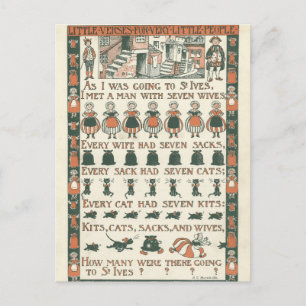 Vintage Ephemera Nursery Rhyme Postcard Vykort