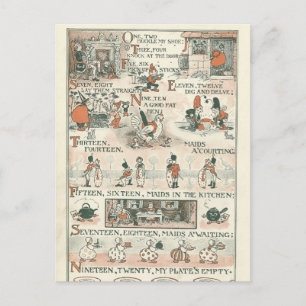Vintage Ephemera Nursery Rhyme Vykort