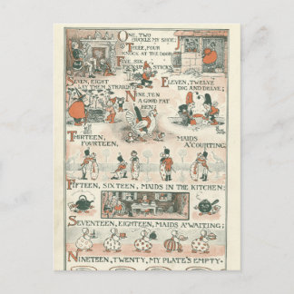 Vintage Ephemera Nursery Rhyme Vykort