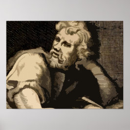 Vintage Epictetus Stoisk Filosof Popkonstaffisch Poster