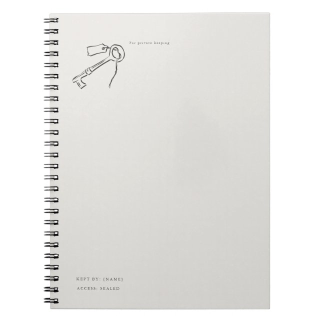 Vintage Epistolary Aesthetic Sealed Key Anteckningsbok (Framsidan)