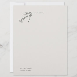 Vintage Epistolary Regency Sealed Key Brevhuvud