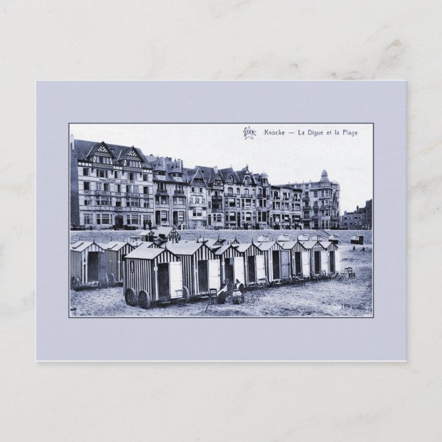 Vintage: Epoque semesterort och strand Vykort (Framsida)