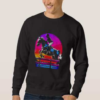 Vintage Equestrian Sport Hor Lång Ärmad Tröja