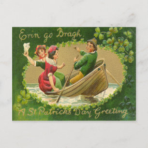 Vintage Erin Go Bragh St patrick's day Card Vykort