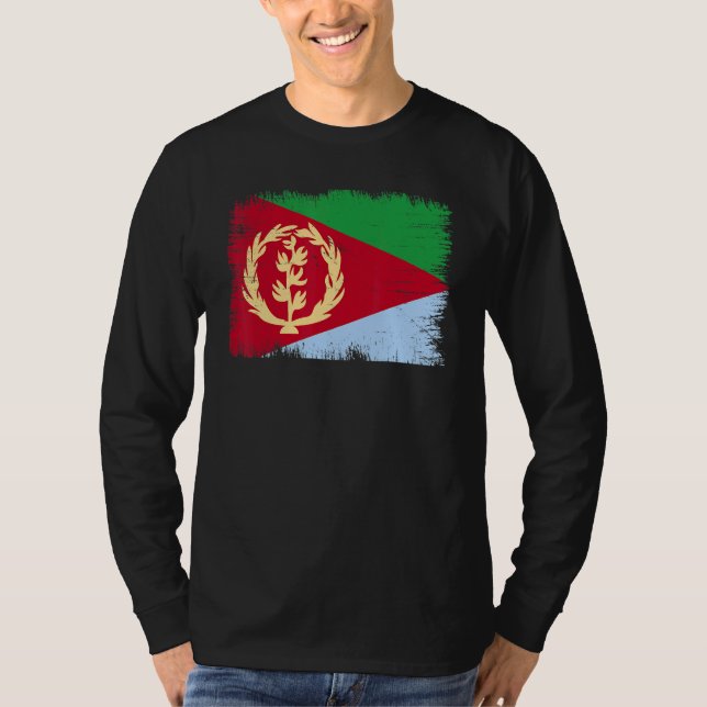 Vintage Eritrea Flag Eritrean Independence Day T Shirt (Framsida)