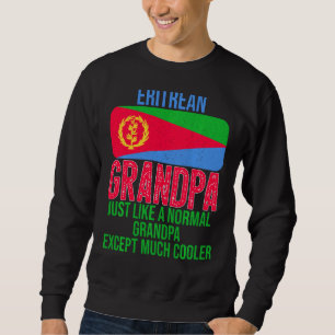 Vintage Eritrean Grandpa Eritrea Flagga For Pappor Lång Ärmad Tröja