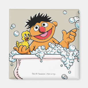 Vintage Ernie i badkaret Magnet