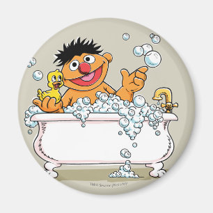 Vintage Ernie i badkaret Magnet
