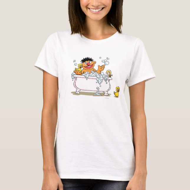 Vintage Ernie i badkaret T-shirt (Framsida)
