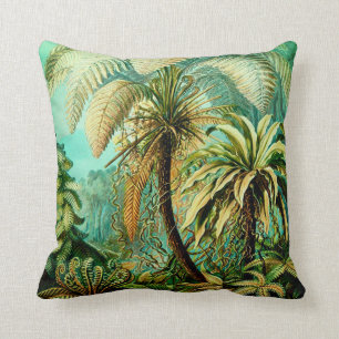 Vintage Ernst Haeckel Botaniska Handflatan Kudde