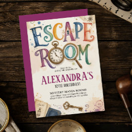 Vintage Escape Room Äventyrs Spion Mysterium Lösni Inbjudningar
