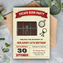 Vintage Escape Room Födelsedagsfest Inbjudan