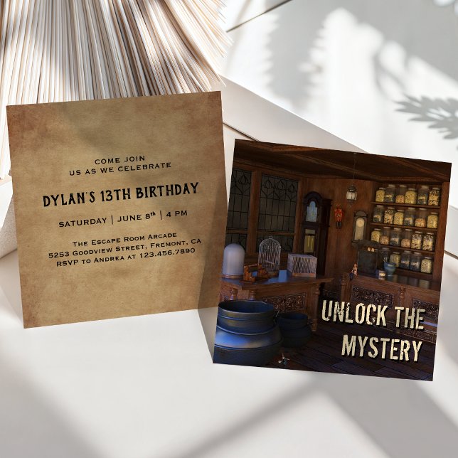 Vintage Escape Room Födelsedagsfest Inbjudan (Skapare uppladdad)