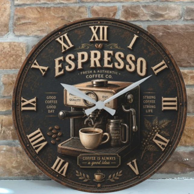Vintage Espresso Coffee Machine  Stor Klocka (Skapare uppladdad)