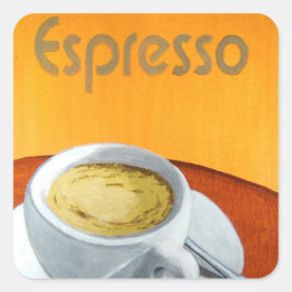 Vintage Espressokaffe Fyrkantigt Klistermärke