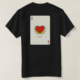 Vintage Ess av Hjärtan Spelkort T-Shirt - KÄRLEK