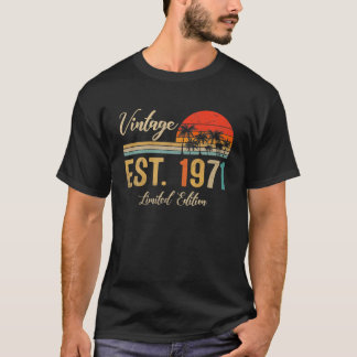Vintage Est. 1971 Limited Edition 51St Birthday Gi T Shirt