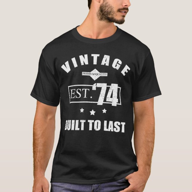 Vintage Est. 1974 50:e födelsedagen T Shirt (Framsida)