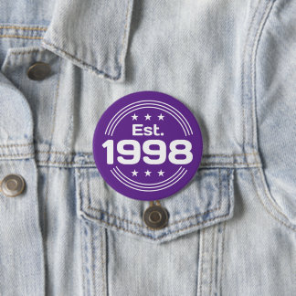 Vintage Est. 1998 Begränsad Upplaga Text Knapp