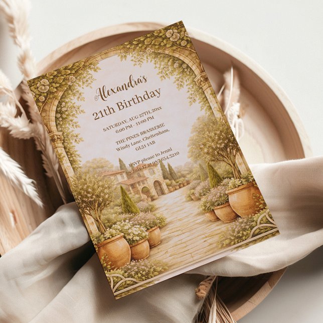 Vintage Estate Garden Birthday Inbjudningar (Skapare uppladdad)