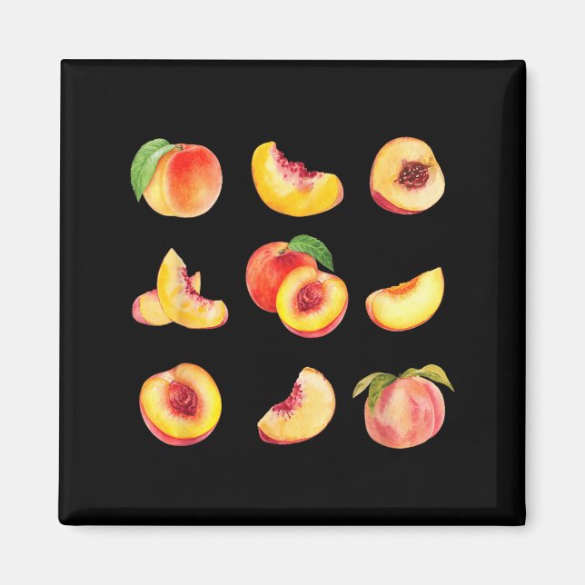 Vintage Estetisk Boho Persika Älskare Frukt Konst Magnet (Framsidan)