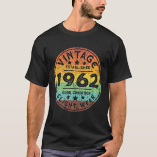 Vintage Etablerad 1962 59th Födelsedagsfest Retro T Shirt