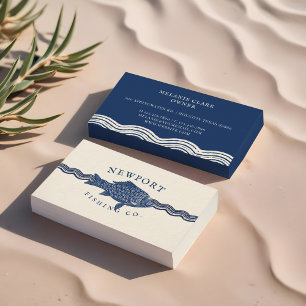 Vintage Etched Stil Fish, Vågar Ocean Themme Visitkort