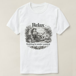 Vintage Etching Dog Rocking Chair Relax Quote Art T Shirt