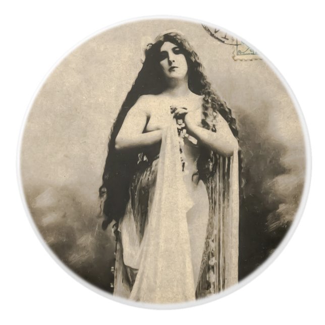 Vintage Etheral Goddess vykort Knopp (Framsidan)